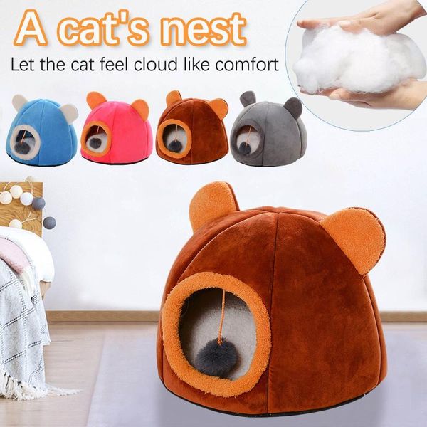 

foldable and removable cat bed self warming for indoor cat dog house with mattress puppy cage lounger ropa para perro drop #3