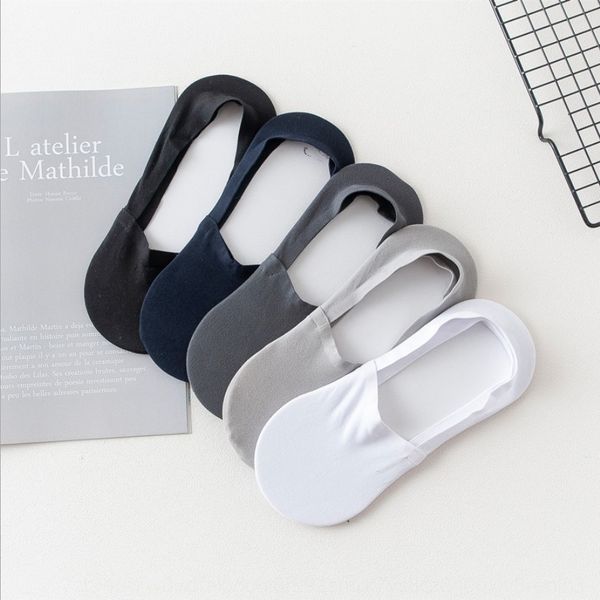 

new modal invisible men's summer men's solid color casual silicone bottom non-slip silicone and socks boat socks for men vzaxi, Black