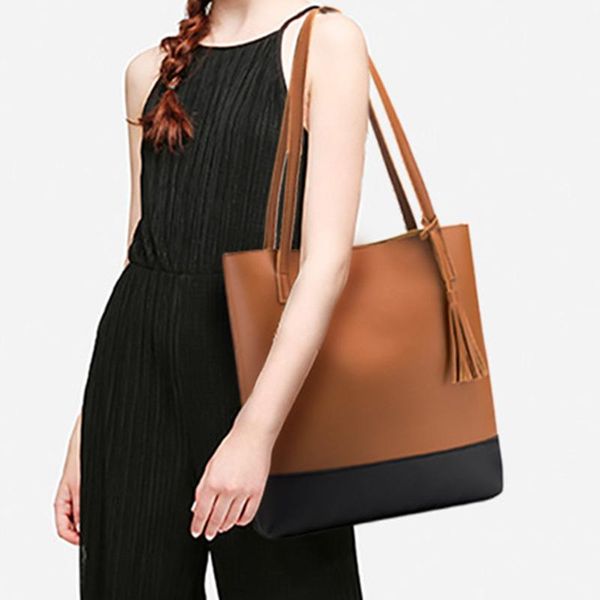 

vintage womens hand bags designers luxury handbags girl shoulder bags female handle casual simple patchwork tassels bag