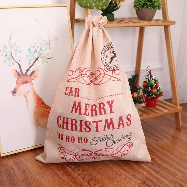 

christmas letter printed gift bags santa sack drawstring bag christmas santa bags indoor xmas decoration bag organizer 67*48cm dh0243
