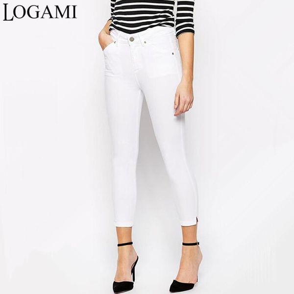 

women's jeans logami skinny woman high waist womens denim ladies elasitc pencil jean white spring 2021, Blue