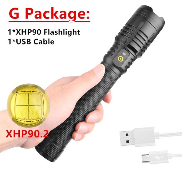 

новый xhp50 70 90 перезаряжаемый светодиодный фонарик 90мм лампы шариков питания яркость тактический usb факел фонарь для кемпинга jllflh