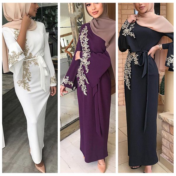 

Eid Abaya Dubai Turkey Muslim Hijab Dress Kaftan Caftan Lace Islamic Clothing for Women Ramadan Kimono Dresses Robe Vestidos