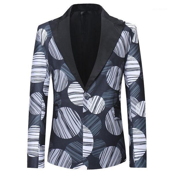 

men's suits & blazers 2021 fashion men jacket slim fit print suit blazer plus size tuxedo prom male clothing business casual coat1, White;black
