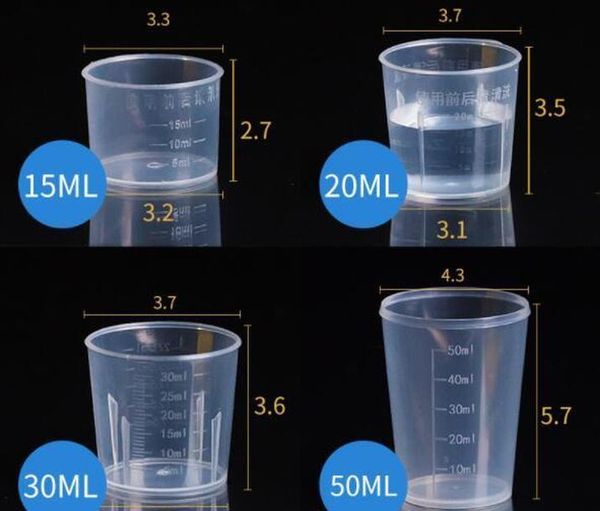 

20ml/30ml/50ml/500ml transparent measuring cup with scale food grade plastic measuring tools for diy baking kitchen bar dining jlluaua