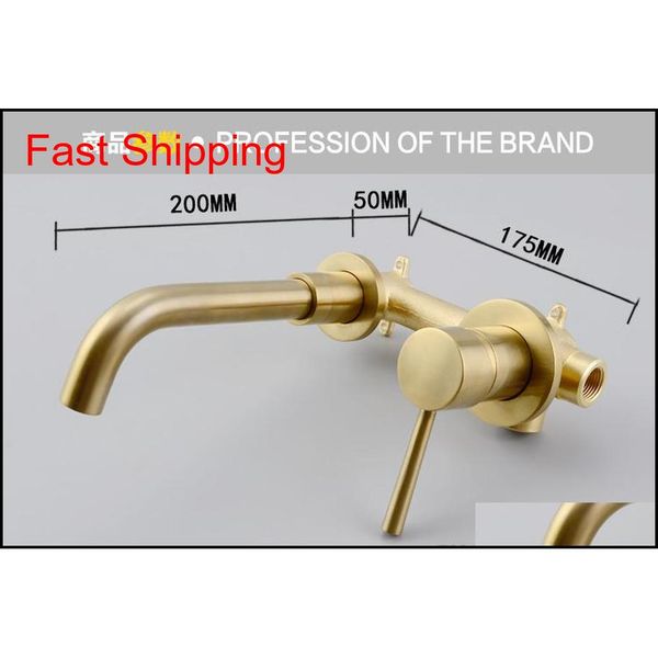 

brushed brass wall mounted basin faucet single handle mixer tap qylxvq bde_luck