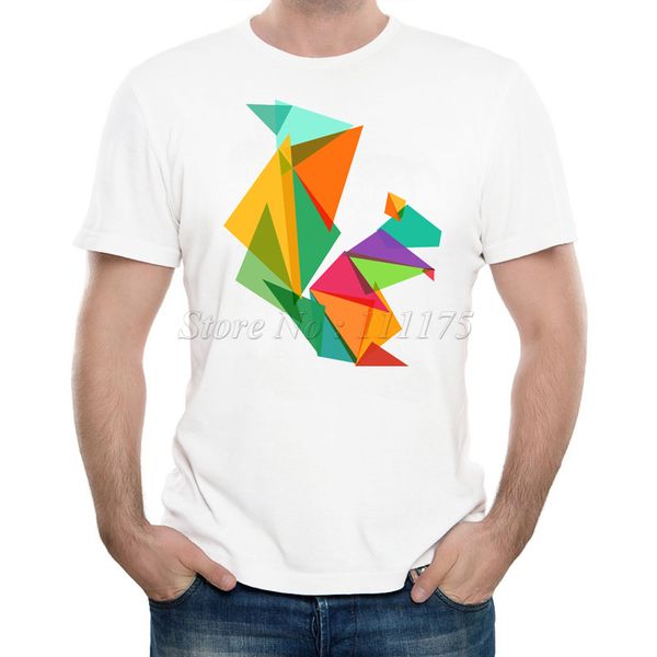 

new summer fashion geometric colorful squirrel printed cool casual short sleeve tee hooded sweatshirt hoodie men t shirt