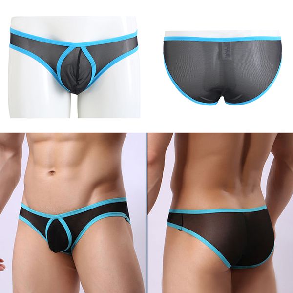 

men's mesh jockstrap underwear briefs thongs mens bulge underpants men thong, Black;white