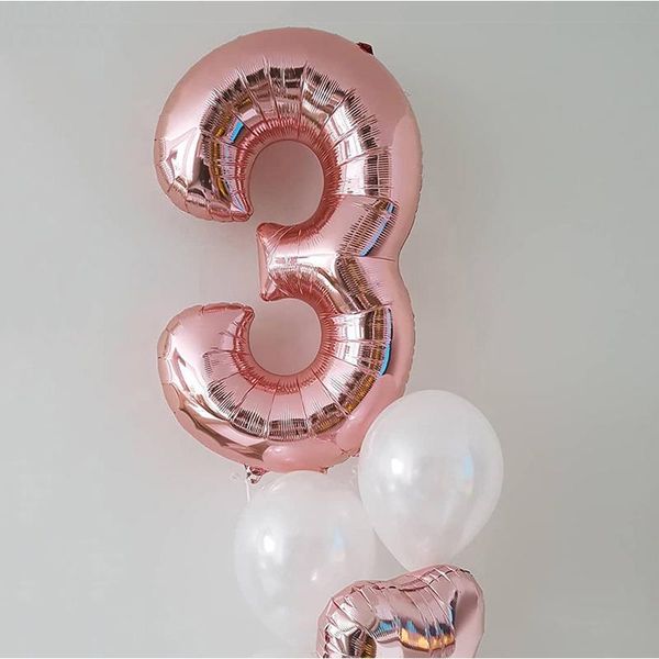 

1pcs 40''gold silver number balloon aluminum foil helium balloons birthday wedding party decor celebration inflatable air baloes w