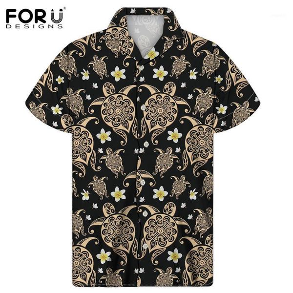 

forudesigns sea trutle brand designer hawaiian party casual shirts for mens loose breath beach sports quick dry stand shirts, White;black