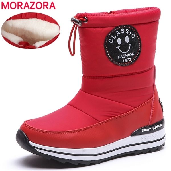 

morazora plus size 34-43 snow for women shoes zipper keep warm thick fur winter fashion ankle boots female y200915, Black