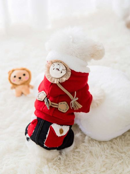 

braided lion teddy autumn clothing mini dog bear bomei pet winter warm four legged cotton padded cloth