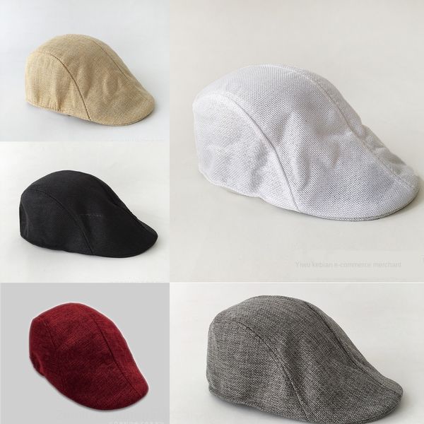 

x8mf summer shipping 10pcs spring man doodle flat navy button beret casual captain cap winter leather cap man, Blue;gray