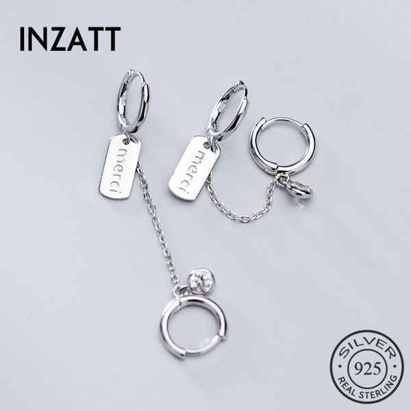 

hoop & huggie inzareal 925 sterling silver zircon round earrings for fashion woman party minimalist fine jewelry accessories gift, Golden;silver