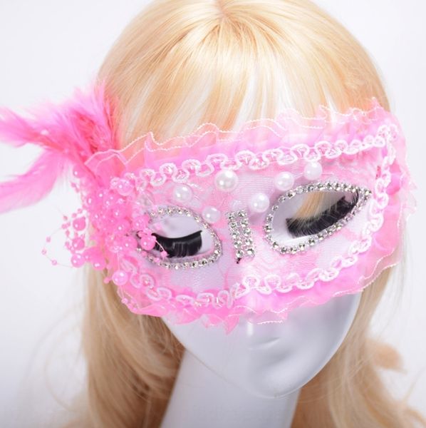 

ntm87 pearl lace princess feather red lace new half face pearl mask eye mask jl61u