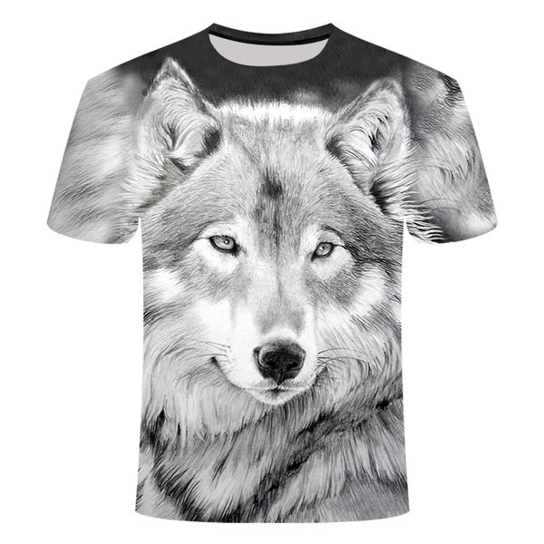 

wolf animal cool male male 3d print shirts plus size harajuku kawaii men clothing