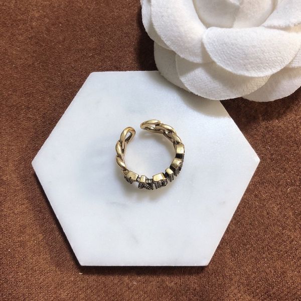 

selling ring for woman diamond shape ring brass letter charm ring fashion jewelry supply, Silver