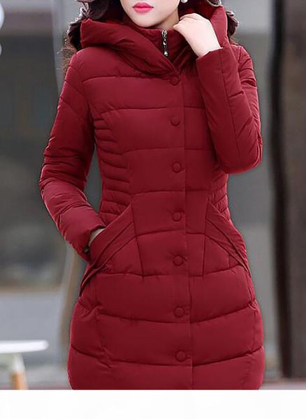 

зимняя женщина-салажная одежда пальто с длинным рукавом, Black