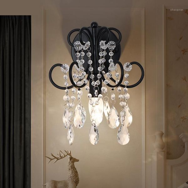 

hallway led wall fixtures wall mounted crystal lamp mirror sconce for sitting room porch balcony corridor crystal light1