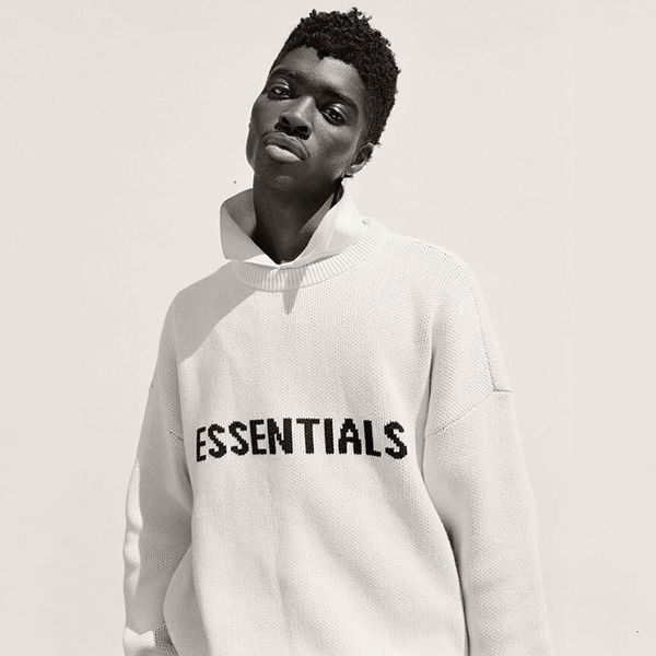 

of fashion fog neck loose god sleeve men's essentials long letter pullover sweater crew fear lirgj, Black