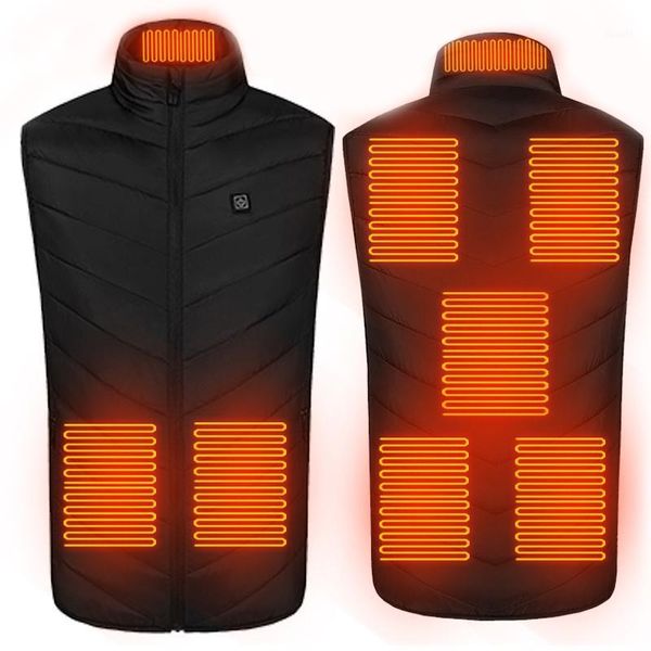 

outdoor t-shirts winter warm electric usb rechargeable heated vest infrared heating jacket flexible thermal clothing waistcoat1, Gray;blue