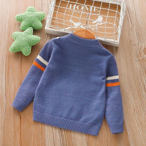 

baby boys sweater children's clothing autumn winter clothing children's knitted sweaters fashion baby letter sweaters sqcmuj, Blue