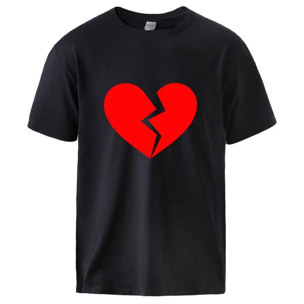 

heart break print tee for summer spring short sleeve streetwear fashion streetwear black sport hooded sweatshirt hoodie men t shirt