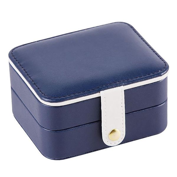 

multiple storey mini jewelry box pu travel earrings necklace ring storage case jewelry casket, Pink;blue