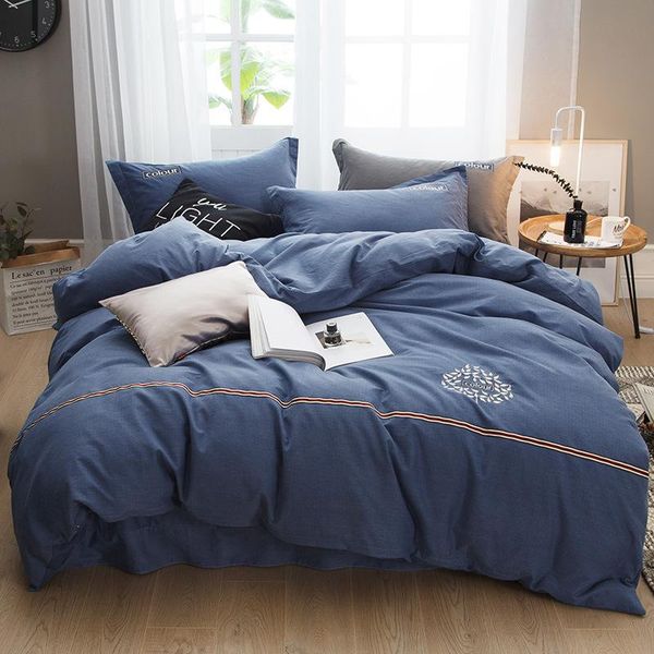 

40s thicken cotton home bedding set teen duvet cover bed sheet pillowcases bedspread twin  king size