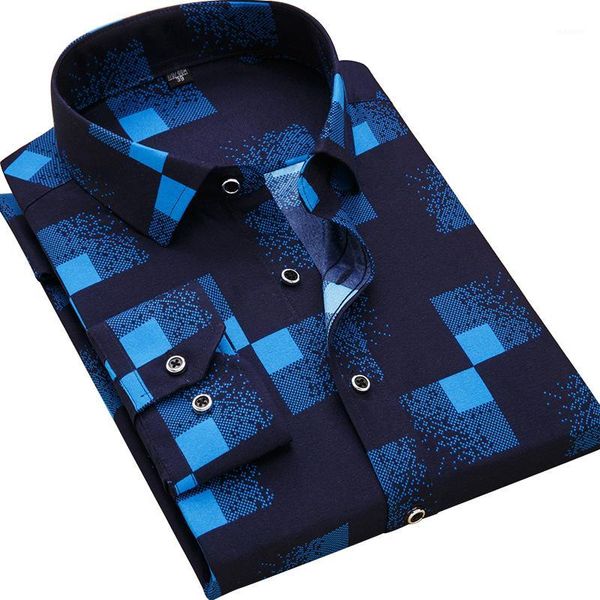 

fashion men print long sleeve shirts autumn smart casual quality shirts business shirt male social dress plus size 4xl1, White;black