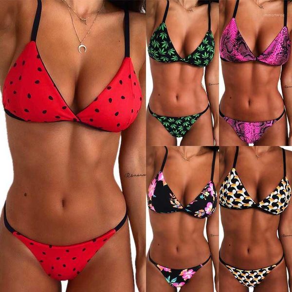 

floral bikinis snake skin swimwear women swimsuit brazilian push up bikini 2020 swimsuit female print swimming suit biquini1, White;black