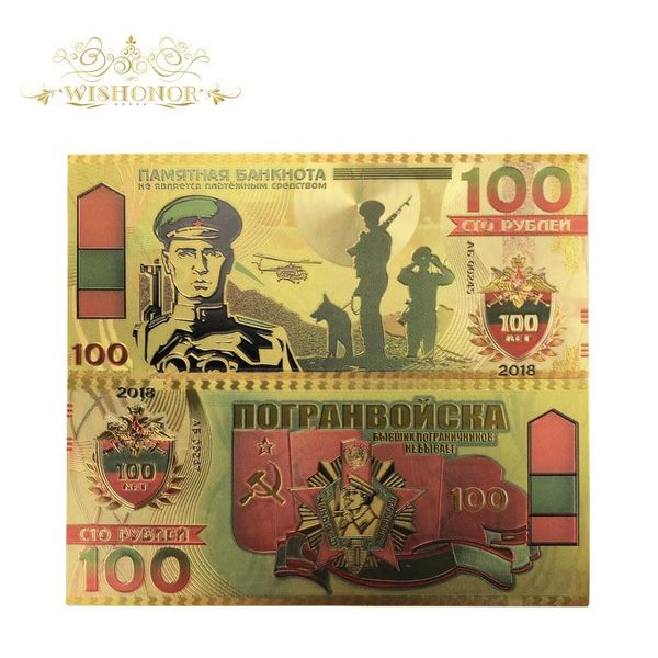 

10pcs lot for 2018 russia the wolf banknotes 100 rouble banknotes in 24k gold fake paper money for gift sqcqav pingtoy