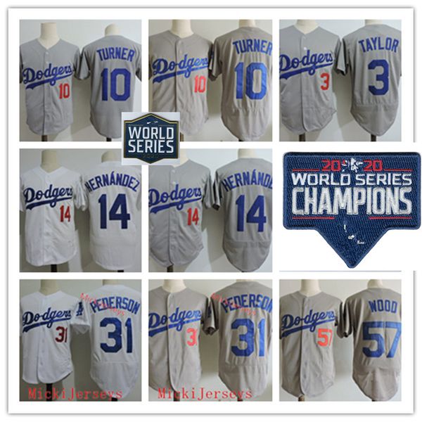 

мужской 2020ws patch # 10 джастин тернер джерси прошитый # 31 joc педерсен 14 энрике хернандез 57 алекса вуд # 3 криса тейлор 60-патч джерси, Black