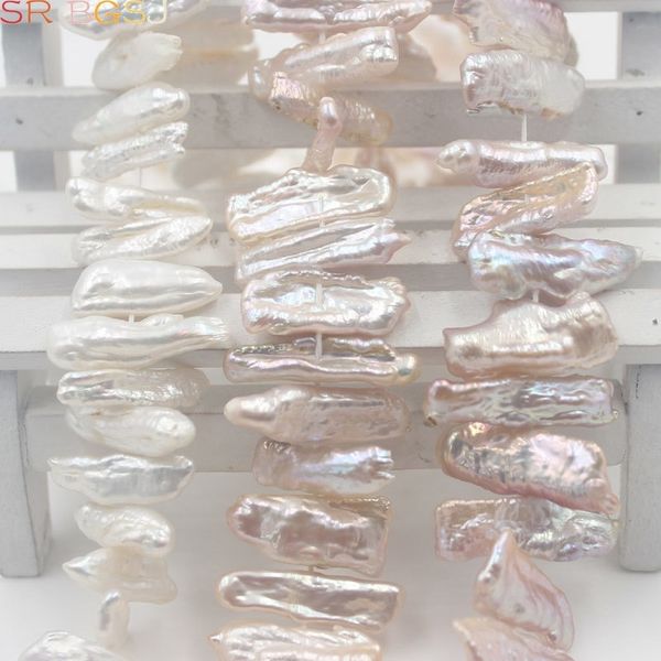 

sr 6x24mm jewelry making white / pink / purple orm biwa baroque freshwater pearl beads strand 15" t200507