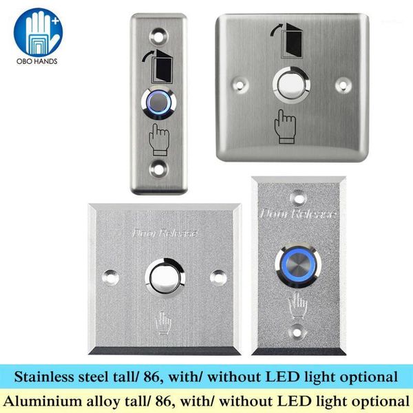 

fingerprint access control obo hands metal door exit button stainless steel switch push release alloy with led light 86 for home lock system