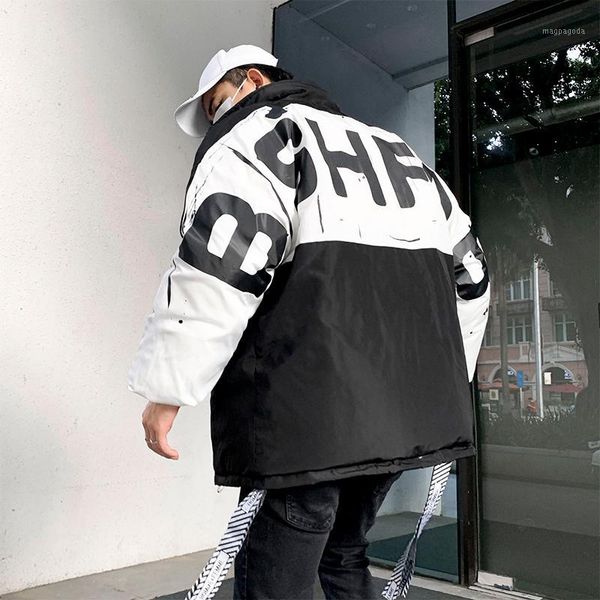 

fashion winter thick warm jacket hip hop coat men oversize coats male thicken jackets us size s-xxl1, Black