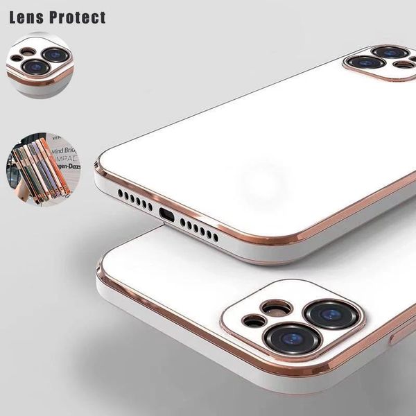 

square frame plating case for iphone 11 lens protection bling gold soft slim cover for iphone 11 pro max xs xr x 7 8 6s plus