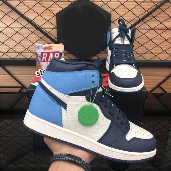 

2020 новое прибытие jumpman high 1 1s светлый дым серый unc мужская баскетбольная обувь дизайнер обсидианский южный пляж спортивные тренажер