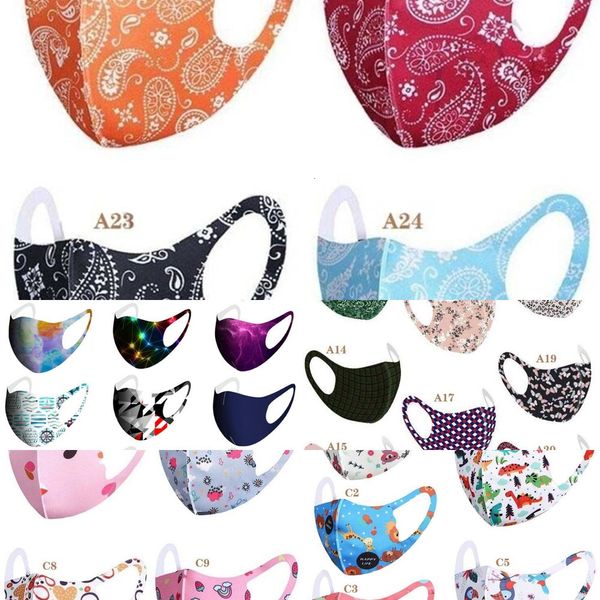 

factorym636mask 40 cotton designs 3d face ice silk breathable mouth cover anti-dust pollution protect flower fabric spor
