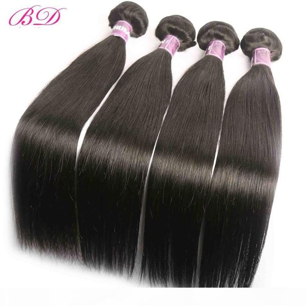 

bd hair 3 bundles deal peruvian straight body wave loose hair extensions 10-26 inch non remy human hair bundles, Black;brown