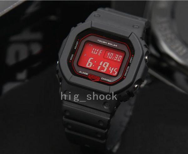 

classic color 5600 new arrival popular fashion waterproof men's wristwatch sports dual display gmt digital led reloj hombre student wat, Slivery;brown