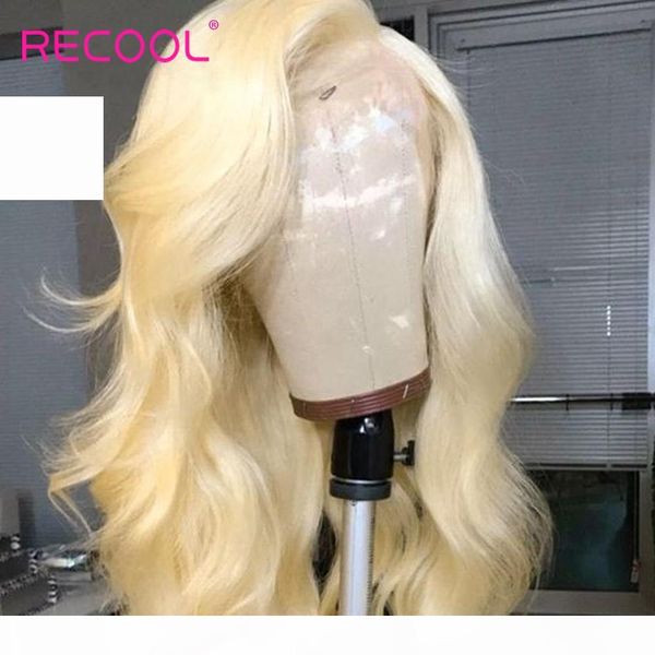 

recool 613 blonde lace front wig 13x6 lace front human hair wigs brazilian body wave hd transparent lace frontal wig pre plucked, Black