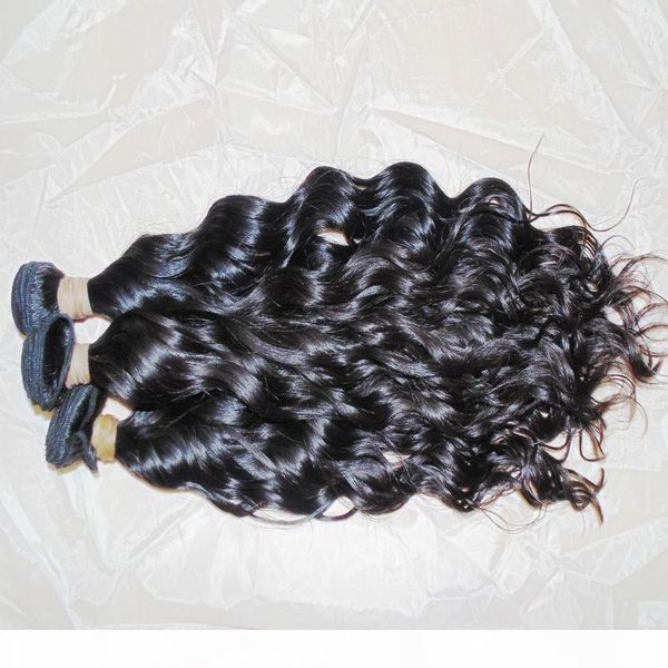 

natural hair wave raw virgin water wavy indian human hair unprocessed wefts 300g lot fast warehouse, Black