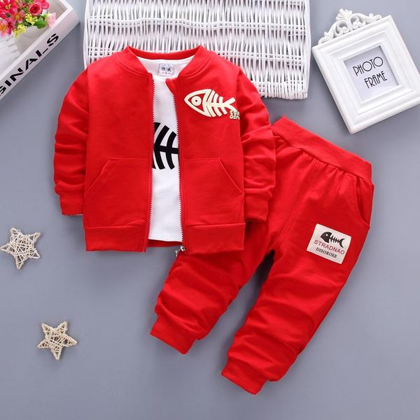 

2020 baby girl boy 3pcs clothing sets kids children red blue gray coat+t-shirt+pants winter baby girls boys clothes set, White