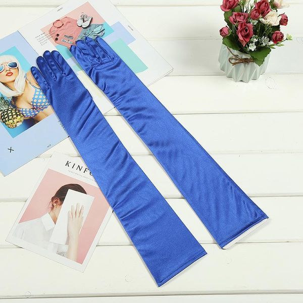 

satin deguisement disco elegant gloves multi color bride wedding accessories bridal long purple black ivory ladies pageant dress h sqcfpm, White