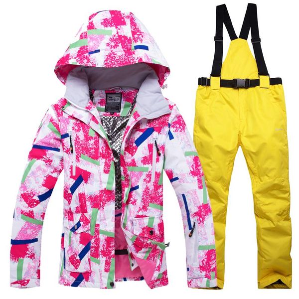 

skiing suits 2021 women's ski suit outdoor sports warm windproof waterproof quick drying breathable jacket suspender trousers