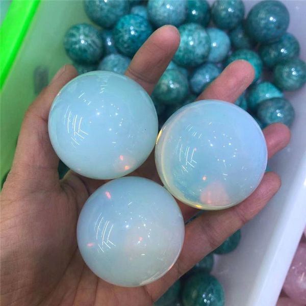 

decorative objects & figurines natural quartz white opal ball energy stone healing sphere decor gift
