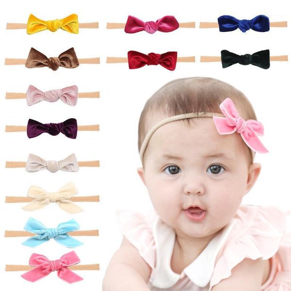 

1 pcs headwrap baby girl headband velvet headwear girls bow knot hairband head band infant newborn gift hair accessories clothes1, Slivery;white