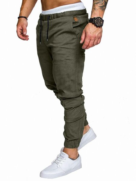 

men drawstring waist tapered pants u3xq#, Black