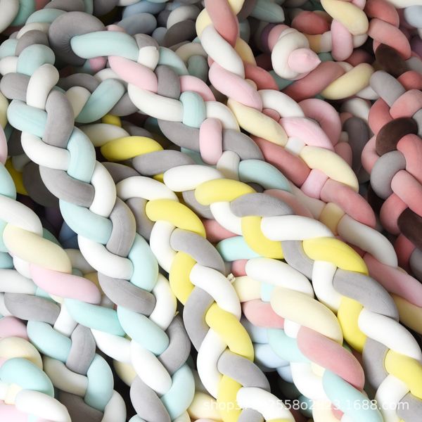 

loozykit baby bumper bed braid knot pillow cushion bumper for infant baby crib protector cot room decoration bedding